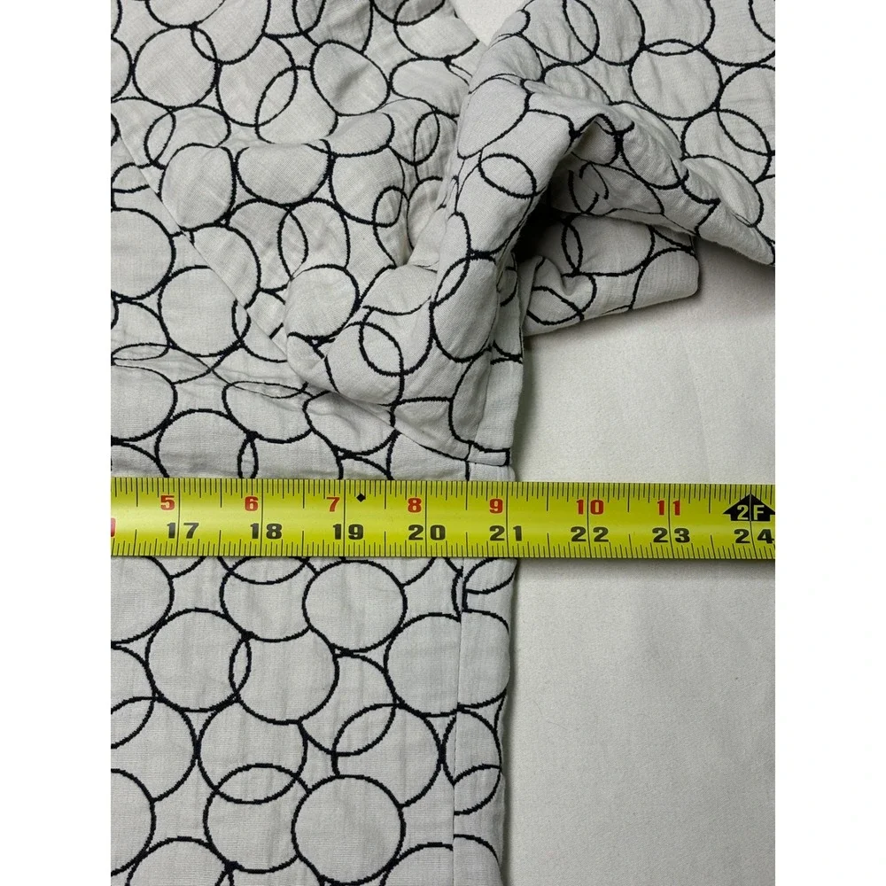 Louben Women's Size 8 Black White Circle Print‎ Collarless Jacket Blazer